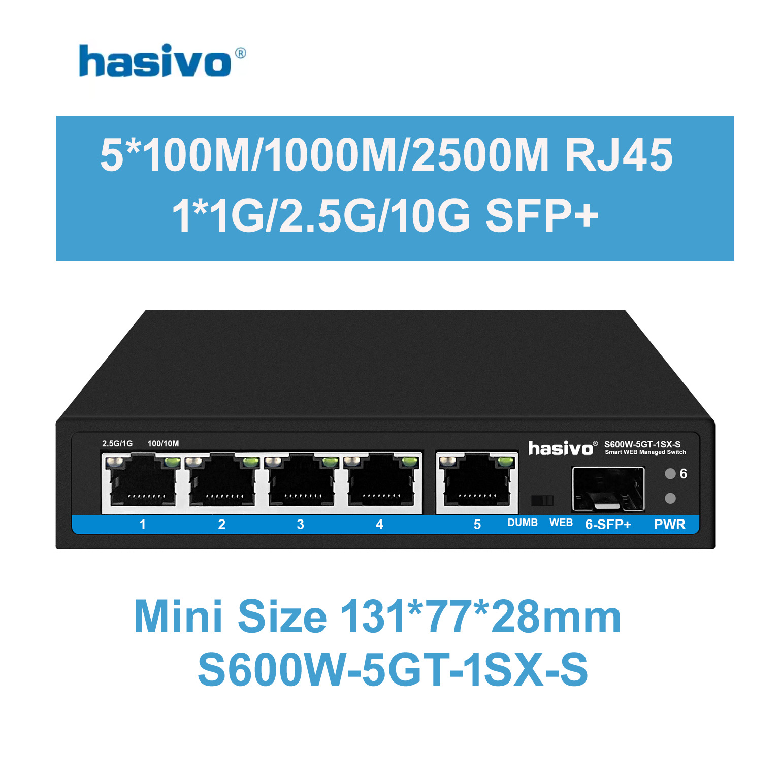 Switch de red Hasivo 2.5G de 4 - Sfp+ 10G Managed Switch 8 Port reseña y precio
