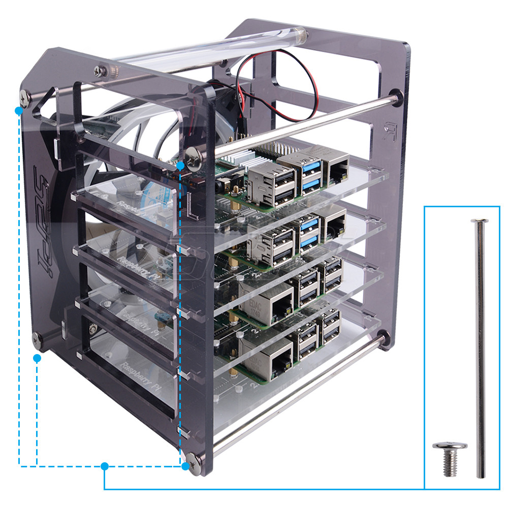 Torre de estante de 52Pi, caja - Deskpi Super6C reseña y precio