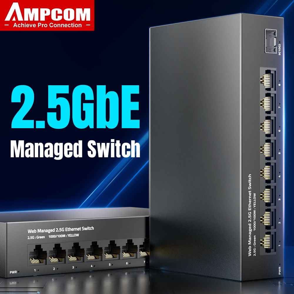 AMPCOM 2.5GbE Conmutador admin - Sfp+ 10G Managed Switch 8 Port reseña y precio